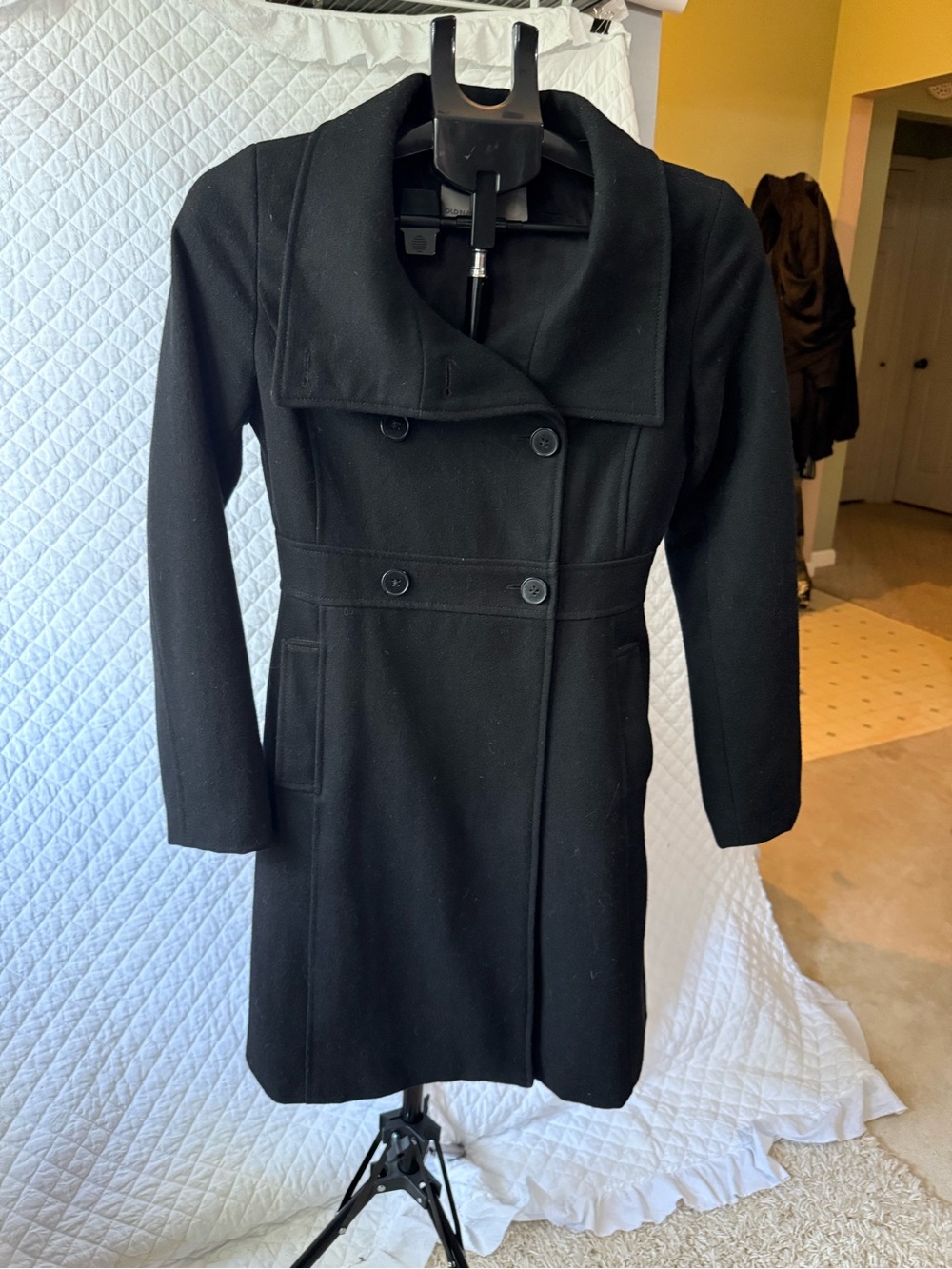 Old Navy Black Double-Breasted Pea Coat